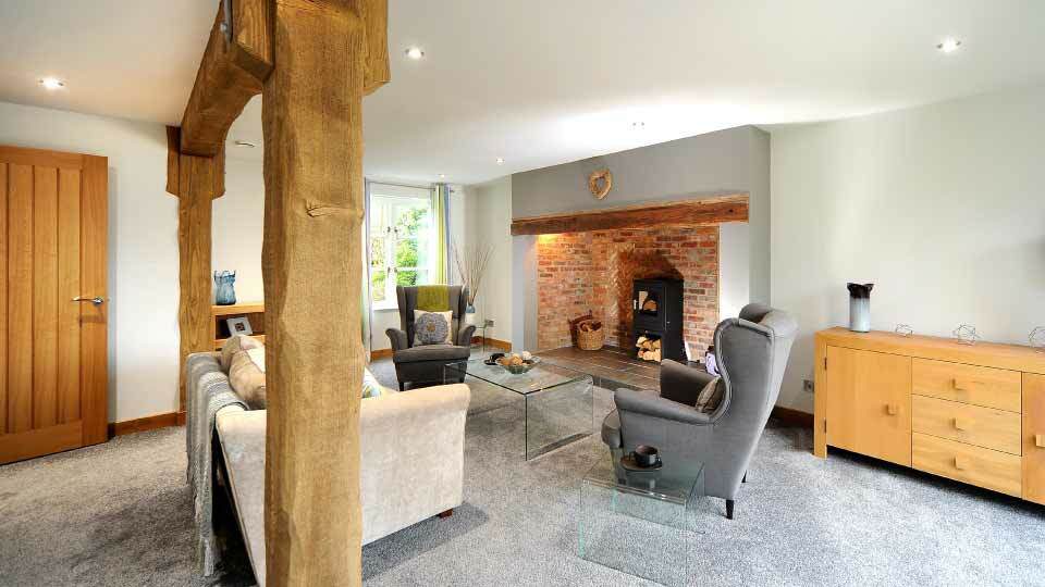 Exposed architectural beams