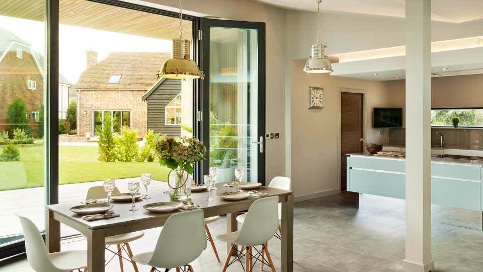 Open plan glazed dining area